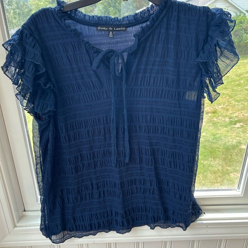 Zoey & Leelo Women's Navy Top